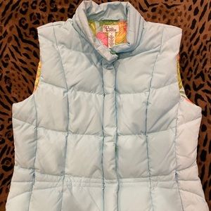 Lilly Pulitzer light blue puffer vest